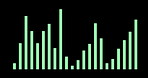UI, dashboard and bar chart on computer screen for finance, graphic display and data software. Graph, technology and information analytics with summary, statistics and report with infographic
