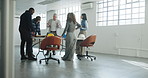 Architect, team and discussion in office for project scope, construction cost or building codes. People, architecture and development planning with laptop, design revision or engineering budget