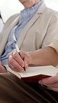 Audience, hands and writing in notebook for workshop points, industry knowledge and staff training. Conference, person and key notes in crowd for employee education, career development and upskill