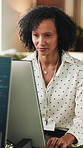 Woman, programmer and reading in office with computer, research and software manual for coding. Person, typing and programming in workplace with tech, testing website and debugging system of server