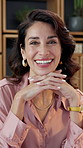 Face, business and happy woman with pride for eco friendly startup or campaign management in office. Portrait, female person or environmentalist with smile for NGO or event planner in workplace