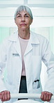 Woman, doctor and walk in hospital with stretcher, admission and emergency for surgery. Pov, mature person and transfer in hallway with gurney, critical care and operation room for healthcare service