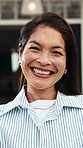Real estate, face or happy woman outdoor with smile, fresh start or investment in dream home. Property, pride or person in front yard with portrait, housing achievement or confidence as new homeowner