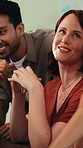 Woman, meeting and discussion with team in office for business proposal, group project or tasks. Female person, employee or talking with colleagues for collaboration or sharing ideas in workplace