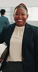 Construction, face and black woman with hardhat, site planner and about us in renovation project. Portrait, helmet and architect with confidence, engineer profession and pride in building remodeling.
