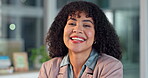 Business, face or woman in office with laugh, banking advisor or about us in finance industry. Happy, portrait or wealth consultant with humor, asset manager or confidence as investment planner.