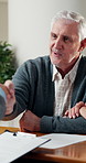 Man, old couple or handshake with agent in home for listing agreement, property disclosure or deal. Happy, pensioners and shaking hands with realtor for deed vesting, asset transfer and consultation