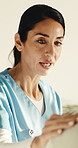 Consulting, healthcare and physiotherapist woman in office with hand on shoulder of patient. Accident, comfort and medical advice of mature chiropractor talking to client in clinic for therapy