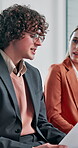 Advice, planning and documents with business man in meeting for idea, support and marketing campaign. Team, engagement review and target audience with employees for branding project and discussion