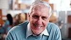Man, face and logistics in factory, laughing and confident for cargo distribution in small business. Entrepreneur, portrait and mature person in warehouse, supply chain and happy with stock in USA