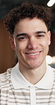 Smile, professional and face of businessman in office with confidence for career in web development. Happy, about us and portrait of software engineer with pride for job opportunity in workplace.