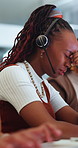 Telecom, woman and crying in office with customer service stress, operator mistake and team support. Sad, person and tears in call center with consultant error, disappointment and coworker help. 