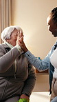 Physiotherapy, high five and senior woman for consulting, mobility progress and exercise for support. Healthcare, happy and physical therapist with patient for wellness, arthritis healing and success