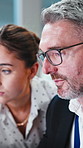 Businessman, talk and meeting in office with personal assistant, instructions and planning schedule. Manager, people and chat for admin support, collaboration and executive secretary listen to boss.