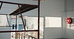 Renovation, construction site and empty building with interior, property development or upgrade. Maintenance, work in progress and remodeling for real estate restoration, repair or support structure