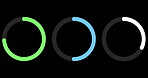 Dashboard, digital and loading screen with computer graphic for download or progress tracking. Icon, system and website connection with completion indicator on dark display for networking interface