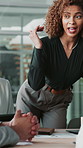 Business, woman or laptop in office for meeting, budget rollout or project scope on company audit. Tech, team or manager with update for sprint plan, graphs or task delegation in forecast preparation