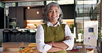 Face, confidence and woman in office with smile, career experience and pride as financial CEO. Arms crossed, happy person and senior executive with investment professional, about us and business