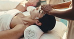 Spa, face mask and woman for facial, massage and relax for skincare, treatment and stress relief. Resort, pool and masseuse with person for self care, pamper and wellness for skin hydration and detox