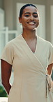 Face, masseuse and woman at spa or resort for beauty service, skincare treatment and wellness. Portrait, happy and person with smile, pride and confident for massage therapy, holistic healing and job