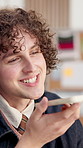 Ecommerce, speaker or man in office with phone call, supplier negotiation or order track on webstore. Digital, talking or distributor with tech, vendor contact or delivery management for online store