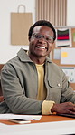 Logistics, face or happy man in office with laptop, confidence or pride as distribution analyst. Data, black person or stock administrator with tech, operation specialist or about us in supply chain.
