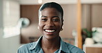Face, laugh and black woman in business enterprise, career growth and wealth consultant with smile. Office, happy female person and investment advisor or funny professional with positive attitude
