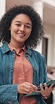 Face, student and girl with tablet for education, development and scholarship with smile at campus. High school, portrait and happy teenager with technology outdoor, youth opportunity or knowledge