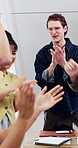 High five, team and business people applause for creative project, success and goals for advertising. Meeting, startup and workers clapping for good news, celebrate and fist bump for brand campaign
