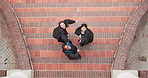 College, celebration and above with students for graduation, throw and milestone for education. Group, campus and women with ceremony, degree and success for achievement and university diploma goals