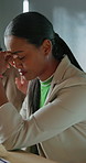 Telemarketing, stress and coworker console woman with headset, support or burnout from sales career. Coworking, person and consultant in call center with crisis, problem and sympathy from colleague.