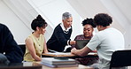 Lecturer, laptop and help students at college for assignment tips, advice or education support. Learning, professor or happy people with computer for teaching, talk or academic guidance at class