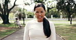 Outdoor, face and mature woman with fitness for active wellness, self care benefits and smile. Ready runner, funny Asian person and exercise lifestyle at park with portrait, laughing and longevity