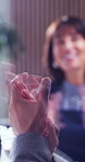 Woman, hands and meeting with applause in office for business success, winning or team celebration. Happy, female person or employees clapping with smile for achievement, good job or well done