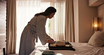 Woman, travel and packing suitcase in bedroom, organizing or getting ready for international holiday. Vacation, preparation and mature person with luggage, flare and planning for journey in house