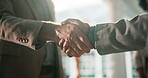 Business, b2b or people at conference with handshake, introduction or negotiation in team deal. Networking, greeting or employee with shaking hands, agreement or collaboration opportunity at seminar.