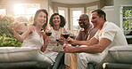 Resort, selfie and friends with wine, smile and laugh together on weekend or profile picture on web. Hotel, hospitality and happy mature people with alcohol, connection and photography on vacation