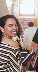 Education, face and woman with books in college, walk and confident for academic growth or learning. University student, knowledge and person with smile, portrait and happy for study opportunity